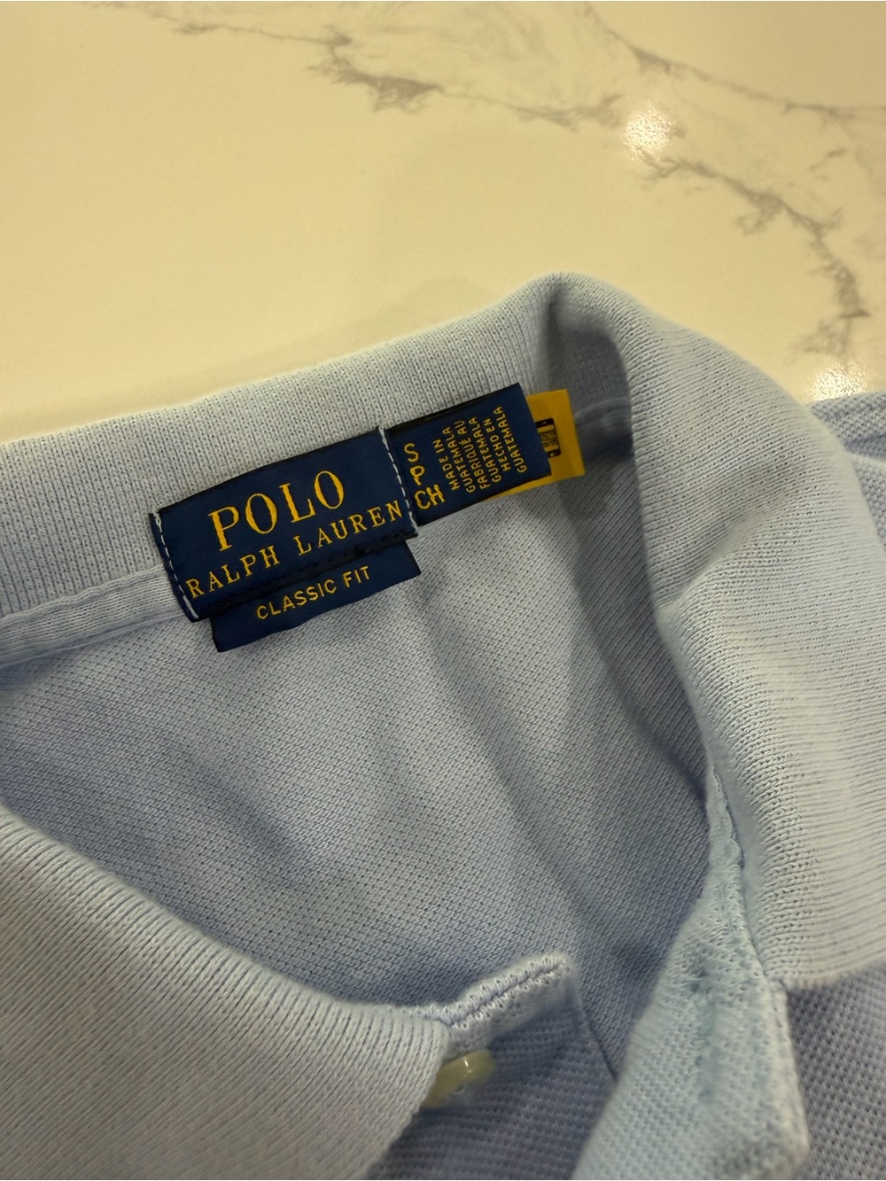 Ralph Lauren Polo Iconic Classic Fit Blue Polo Shirt with White Pony - Picture 4 of 4
